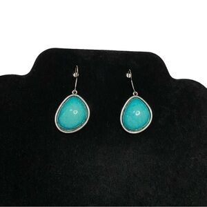 Blue Resin Vintage 90s Drop Earrings